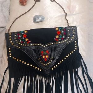 Embroidered fringe purse|Earthbound